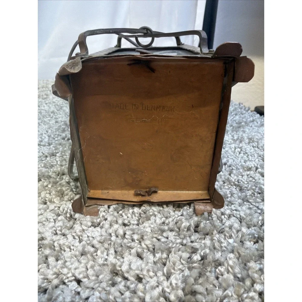 VINTAGE MID CENTURY STAMPED COPPER LANTERN DECANTER DENMARK MONSTERBESKYTTET